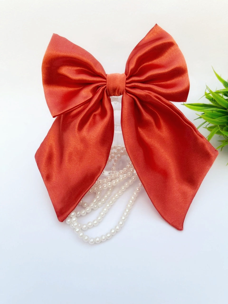 Premium Satin Tail Bow(Orange)