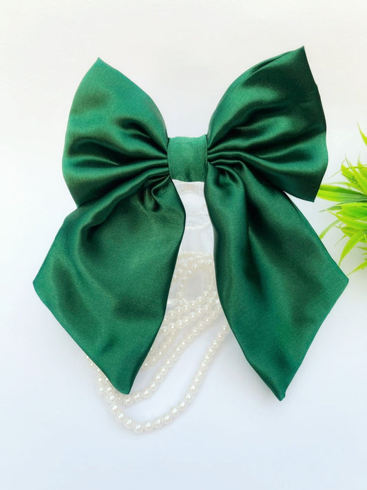 Premium Satin Tail Bow(Green)